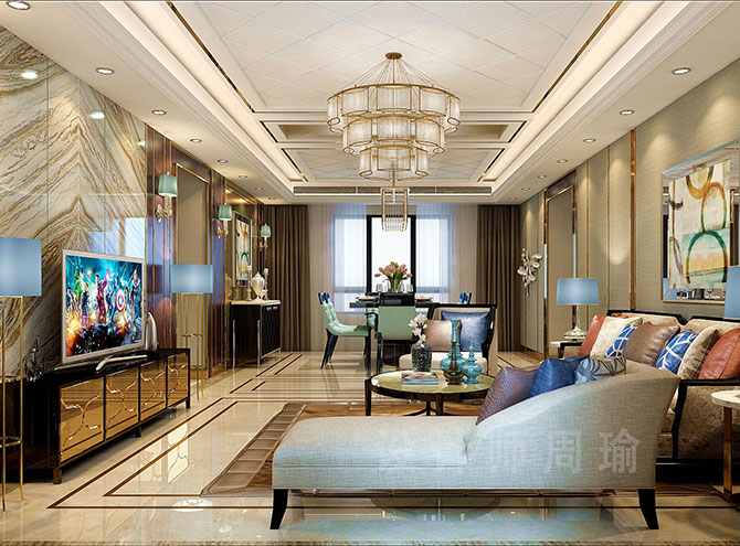 鸡吧超大逼视频世纪江尚三室两厅168平装修设计效果欣赏